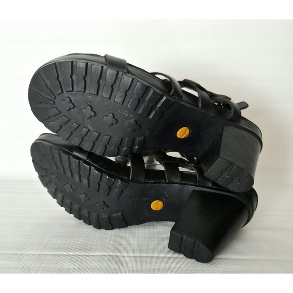 Timberland Studded Leather Sandals 8M Black Women's Slingback Block Heel - Picture 9 of 12